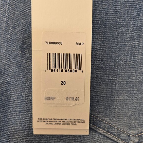 7 For All Mankind Maple Mid Rise Raw Edge Hem Cropped Skinny Jeans Size 30 NWT - Picture 8 of 12